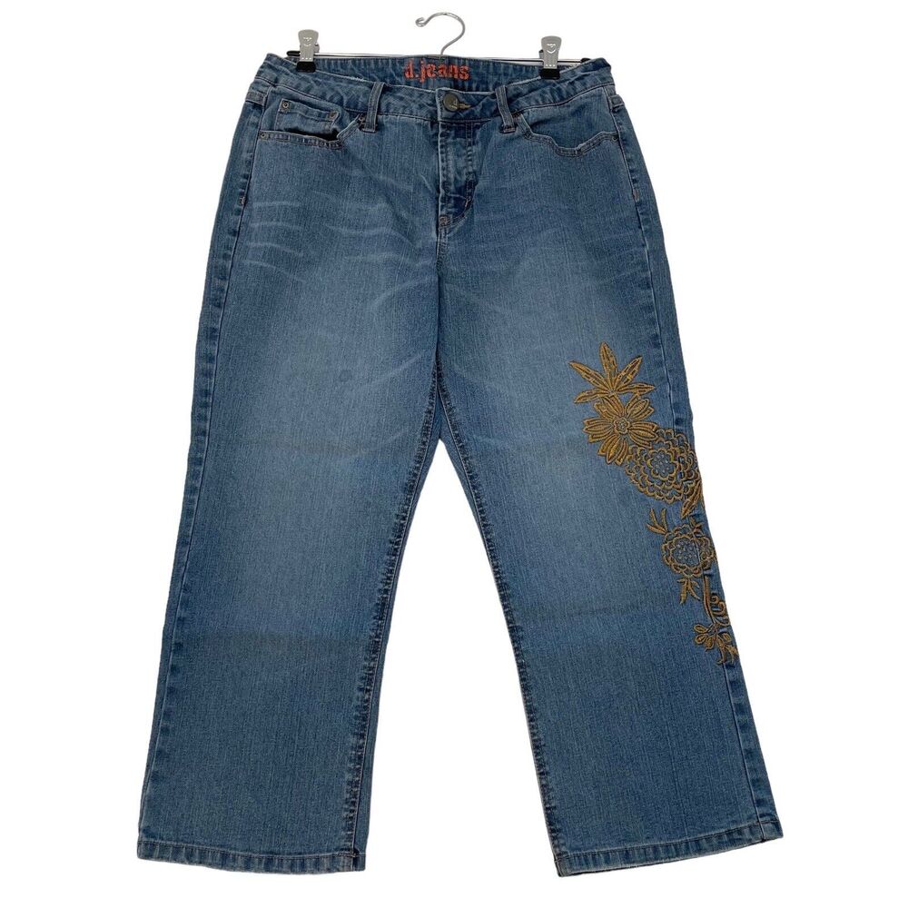 D jeans Jean Capri Womens 10 Blue High Rise Stretch Denim  29x23 Measured READ